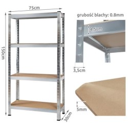 REGAŁ MAGAZYNOWY 150X75X30 - STABILNY I WYTRZYMAŁY