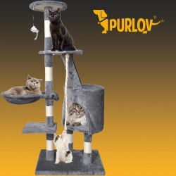 DRZEWKO DLA KOTA 118CM SZARE - IDEALNE DLA PUPILA