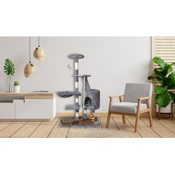 DRZEWKO DLA KOTA 118CM SZARE - IDEALNE DLA PUPILA
