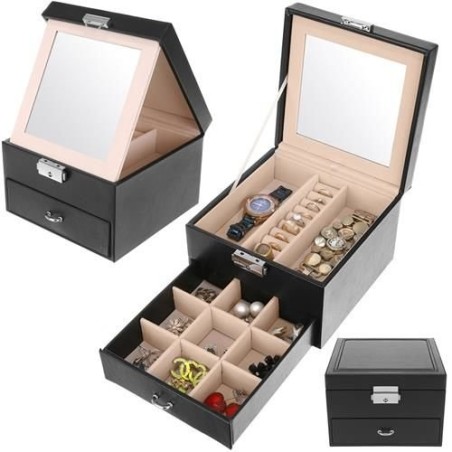KUFEREK NA BIŻUTERIĘ CZARNY BEAUTYLUSH - ELEGANCKI ORGANIZER