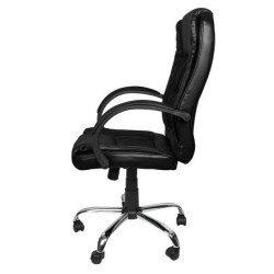 FOTEL BIUROWY SKÓRA EKO CZARNY MALATEC - STYL I KOMFORT