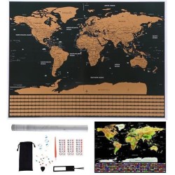 MAPA ŚWIATA ZDRAPKA Z...