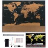MAPA ŚWIATA ZDRAPKA Z FLAGAMI + AKCESORIA - KOMPLETNY ZESTAW
