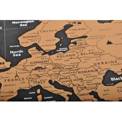MAPA ŚWIATA ZDRAPKA Z FLAGAMI + AKCESORIA - KOMPLETNY ZESTAW