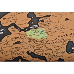 MAPA ŚWIATA ZDRAPKA Z FLAGAMI + AKCESORIA - KOMPLETNY ZESTAW