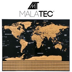 MAPA ŚWIATA ZDRAPKA Z FLAGAMI + AKCESORIA - KOMPLETNY ZESTAW