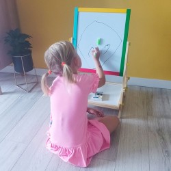 TABLICA DREWNIANA DWUSTRONNA - DO RYSOWANIA I NAUKI