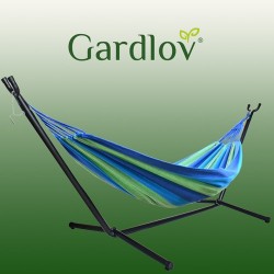 HAMAK OGRODOWY 200X150CM ZE STELAŻEM - KOMPLET DO RELAKSUcm ze stelażem