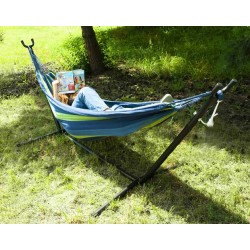 HAMAK OGRODOWY 200X150CM ZE STELAŻEM - KOMPLET DO RELAKSUcm ze stelażem