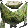 HAMAK TURYSTYCZNY SANTIAGO ARMY 260X140CM NET - LEKKI I WYTRZYMAŁY