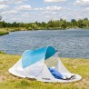 NAMIOT PLAŻOWY 220X120X90CM - TURKUSOWO-SZARY, OCHRONA PRZED SŁOŃCEM