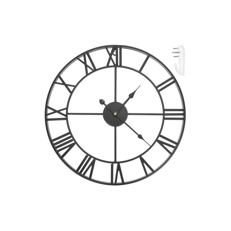 ZEGAR ŚCIENNY RETRO CZARNY - KLASYCZNY DESIGN