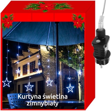 KURTYNA ŚWIETLNA 138LED ZIMNY BIAŁY 31V - NOWOCZESNA OZDOBA