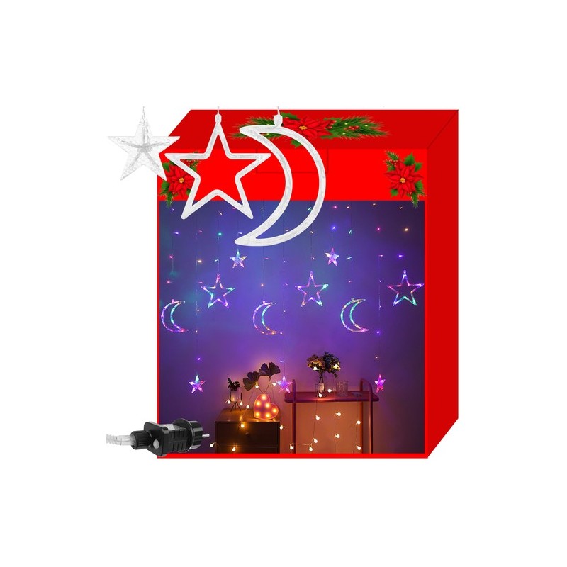 KURTYNA ŚWIETLNA 138LED MULTICOLOR 31V - KOLOROWA DEKORACJA