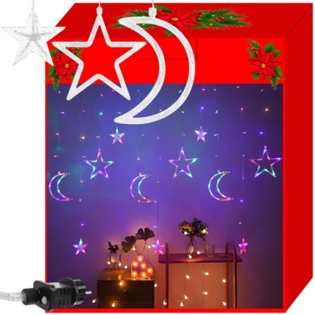 KURTYNA ŚWIETLNA 138LED MULTICOLOR 31V - KOLOROWA DEKORACJA