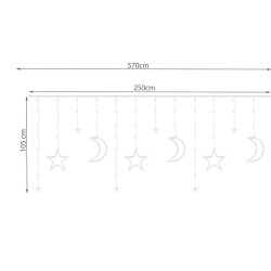 KURTYNA ŚWIETLNA 138LED MULTICOLOR 31V - KOLOROWA DEKORACJA