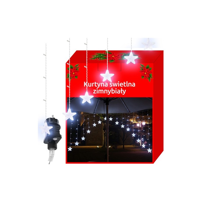 KURTYNA ŚWIETLNA 136LED ZIMNY BIAŁY 31V KŚ11338 - ELEGANCKIE ŚWIATŁO