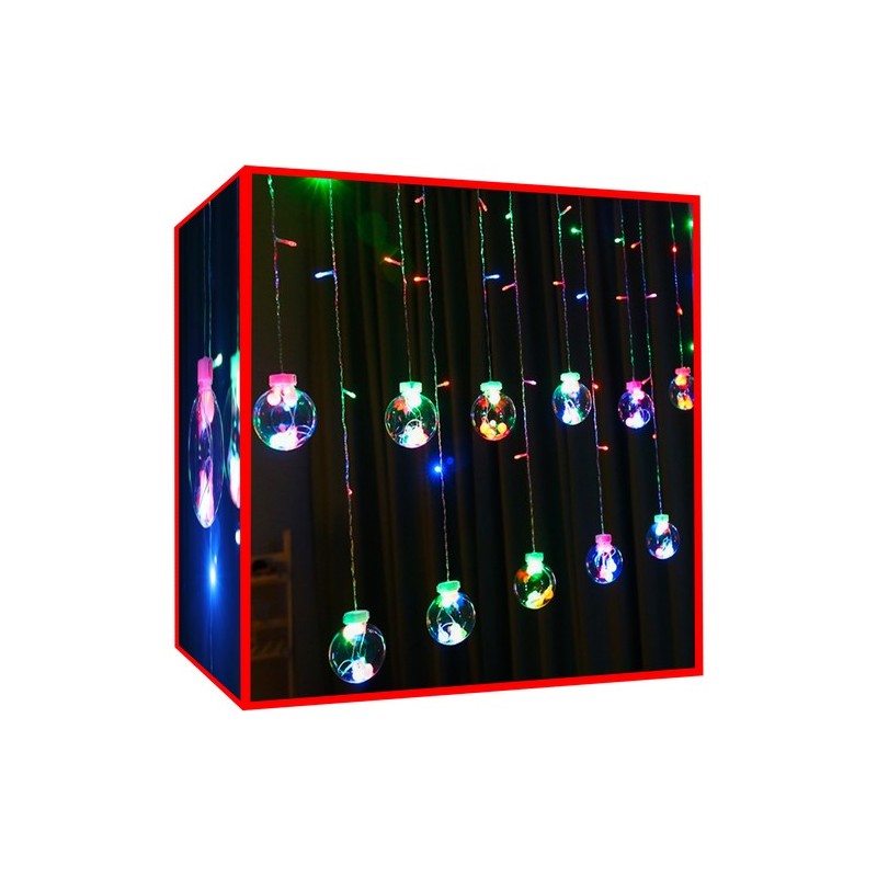 KURTYNA ŚWIETLNA 108LED MULTIKOLOR 31V KŚ11345 - DEKORACYJNE LAMPKI