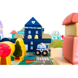 KLOCKI DREWNIANE MIASTO - ZESTAW EDUKACYJNY