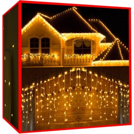 LAMPKI CHOINKOWE SOPLE 300LED CIEPŁY BIAŁY 31V - ŚWIĄTECZNE