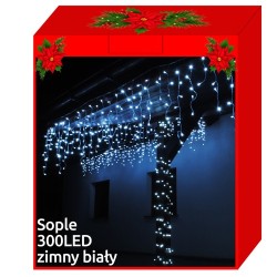 LAMPKI CHOINKOWE SOPLE 300LED ZIMNY BIAŁY 31V - NOWOCZESNE