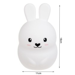 LAMPKA NOCNA RGB Z PILOTEM KRÓLIK - KOLOROWE OŚWIETLENIE DLA DZIECI