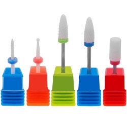 FREZY CERAMICZNE ZESTAW 5SZT. - PROFESJONALNE DO PAZNOKCI