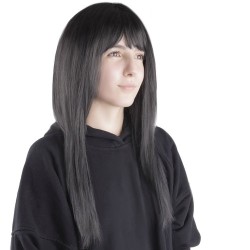 PERUKA DŁUGA DAMSKA CZARNA - NATURALNY WYGLĄD