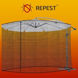 MOSKITIERA DO PARASOLA OGRODOWEGO 3.5M CZARNA - PRAKTYCZNA I TRWAŁA