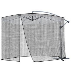 MOSKITIERA DO PARASOLA OGRODOWEGO 3.5M CZARNA - PRAKTYCZNA I TRWAŁA