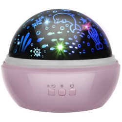 LAMPKA NOCNA Z PROJEKTOREM RÓŻOWA - MAGICZNE EFEKTY ŚWIETLNE