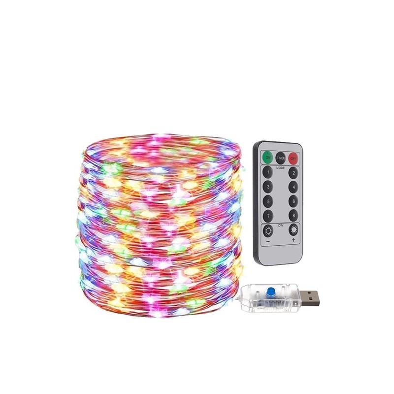 LAMPKI CHOINKOWE USB DRUCIKI 300LED MULTICOLOR - NOWOCZESNE ŚWIATŁO