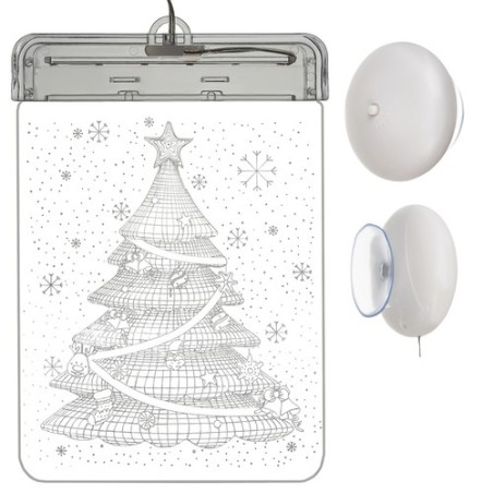 WITRAŻ LED 3D CHOINKA - MAGICZNA OZDOBA NA ŚWIĘTA