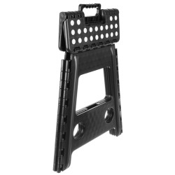 STOŁEK SKŁADANY CZARNO-BIAŁY 39CM - PRAKTYCZNY I KOMPAKTOWY