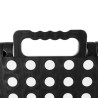 STOŁEK SKŁADANY CZARNO-BIAŁY 39CM - PRAKTYCZNY I KOMPAKTOWY