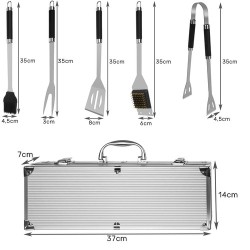 PRZYBORY DO GRILLA ZESTAW 5 AKCESORIÓW + WALIZKA - KOMPLET DLA GRILLMASTERA