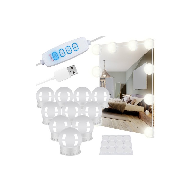LAMPKI LED NA LUSTRO/DO TOALETKI 10SZT. - PERFEKCYJNE OŚWIETLENIE
