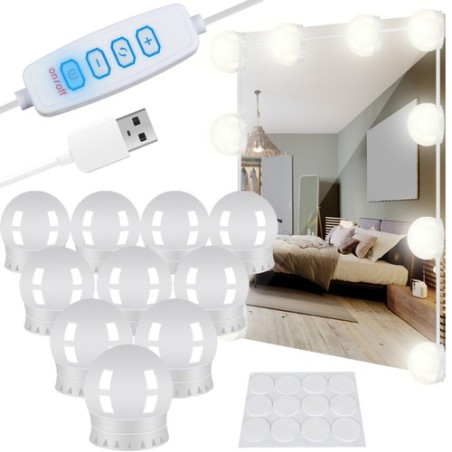 LAMPKI LED NA LUSTRO/DO TOALETKI 10SZT. - PERFEKCYJNE OŚWIETLENIE