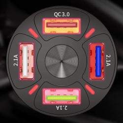 ŁADOWARKA SAMOCHODOWA 4X USB + KABEL - UNIWERSALNA I SZYBKA