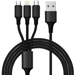 ŁADOWARKA SAMOCHODOWA 4X USB + KABEL - UNIWERSALNA I SZYBKA