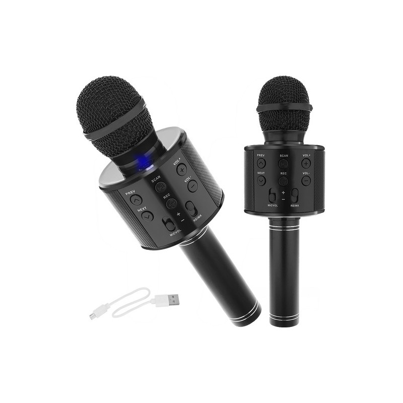 MIKROFON KARAOKE CZARNY IZOXIS 22189 - ZABAWA DLA CAŁEJ RODZINY