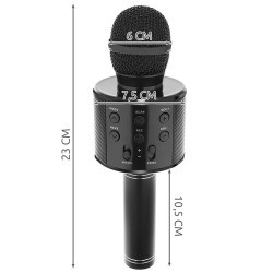MIKROFON KARAOKE CZARNY IZOXIS 22189 - ZABAWA DLA CAŁEJ RODZINY