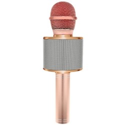 MIKROFON KARAOKE JASNORÓŻOWY IZOXIS 22190 - MODNY I FUNKCJONALNY