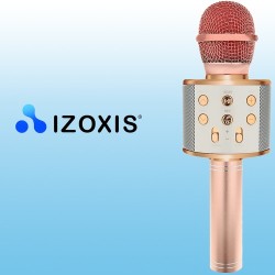 MIKROFON KARAOKE JASNORÓŻOWY IZOXIS 22190 - MODNY I FUNKCJONALNY