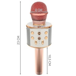 MIKROFON KARAOKE JASNORÓŻOWY IZOXIS 22190 - MODNY I FUNKCJONALNY