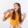 MIKROFON KARAOKE JASNORÓŻOWY IZOXIS 22190 - MODNY I FUNKCJONALNY