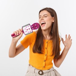MIKROFON KARAOKE RÓŻOWY IZOXIS 22191 - DLA MIŁOŚNIKÓW MUZYKI