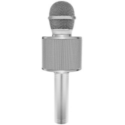 MIKROFON KARAOKE SREBRNY IZOXIS 22188 - DOSKONAŁA JAKOŚĆ DŹWIĘKU