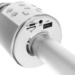 MIKROFON KARAOKE SREBRNY IZOXIS 22188 - DOSKONAŁA JAKOŚĆ DŹWIĘKU