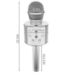 MIKROFON KARAOKE SREBRNY IZOXIS 22188 - DOSKONAŁA JAKOŚĆ DŹWIĘKU